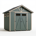 Abri de jardin 200 x 150 x 210 cm en bois vert avec portes doubles style chalet