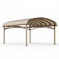 Abri voiture 500 x 300 x 220 cm en acier beige et marron à toit arqué extérieur