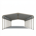 Abri voiture 610 x 370 x 290 cm en acier gris avec toit incliné