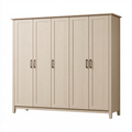 Armoire 250 x 60 x 220 cm en bois beige à 5 portes style contemporain