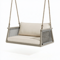 Balancelle suspendue 2 places 130 x 75 x 60 cm corde tressée beige style contemporain extérieur